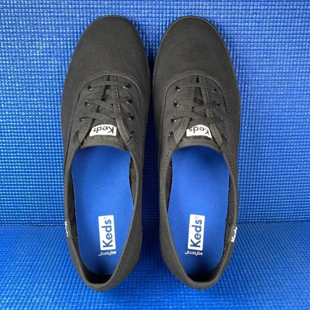 🔴 KEDS CHAMPION ORIGINAL Women`s Size 9.5XW Black Comfort Shoes WF24700